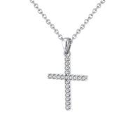 RVHAOODI Zircon Cross for Women Silver Charm Crucifix Christian Gifts