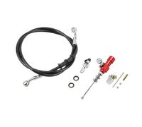 RVIFY Brake Handle Motorcycle M10 Universal Hydraulic Clutches Short Hydraulic Brake Transfer Pump 1200MM Oil Pipe Set Brake Grips(Red)