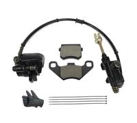 RVIFY Brake Pump Motorcycle Rear Brake Pump Motorcycle Rear Hydraulic Foot Brake Assembly Caliper Master Cylinder Fit for Buggy Karting Quad(with Brake Pads)