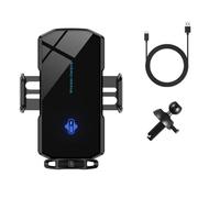 RVIFY Car Suction Cup Holder Wireless Charger Stand Touch Sensor For 11 12 13 14 Pro Max Magnetic Phone Bracket(Black Vents)