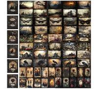 RVlensJoy 120 Sheets Gothic Scrapbook Paper for Scrapbook Kit, Vintage Ephemera for Junk Journals, Magic Decoupage Paper for Journaling Supplies, Dark Academia Wall Decor Room for Home Decor