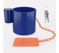 RVMATE 5th Wheel Lock (blue), Heavy Duty Steel King Pin Lock with Anti-Theft Warning Tag, for 5th Wheel/Semi Trailers/RVs/Containers