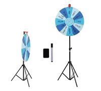 RVOWTAGL 24-inch Spin the Wheel Game with Stand with Folding Tripod Stand, 12 Color Slots Dry, Dry Erase Spinner Wheel Stable Tripod Base for Party, Carnivals and Tradeshow,Blue