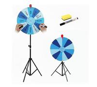 RVOWTAGL 24-inch Spin Wheel for Prizes Adjustable 40-78 with Dry Erase Marker Eraser, Spin the Wheel with Stand for Prizes, DIY Wheel Spinner for Trade Shows,Blue