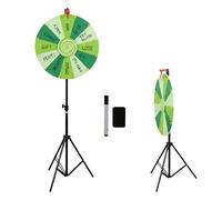 RVOWTAGL 24-inch Spin Wheel for Prizes Adjustable 40-78 with Dry Erase Marker Eraser, Spin the Wheel with Stand for Prizes, DIY Wheel Spinner for Trade Shows,Green