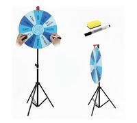 RVOWTAGL 24 Inch Spin Wheel for Prizes with Stand Adjustable 40-78 with Dry Erase Marker Eraser, Spin to Win Wheel Stable Tripod Base for Prizes, DIY Wheel Spinner for Trade Shows,Blue