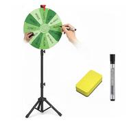 RVOWTAGL 24 Inch Spinning Prize Wheel Adjustable 40-78 with Dry Erase Marker Eraser, Wheel Spin with Stable Tripod Stand for Prizes, DIY Wheel Spinner for Trade Shows,Green