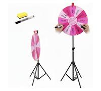 RVOWTAGL 24 Inch Spinning Wheel for Prizes Adjustable 40-78 with Dry Erase Marker Eraser, Spin the Wheel Tabletop with Stable Tripod Stand for Prizes, DIY Wheel Spinner for Trade Shows,Pink