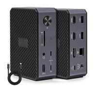 RVP+ USB C 3 Monitor Docking Station, 14-in-1, 10Gbps, 5Gbps USB 3.0, 85W Laptop Charging, PD 18W, Triple Display-4K HDMI Dual Monitors and DisplayPort, Gigabit Ethernet, Audio, TF/SD 3.0 (RVP-G8)