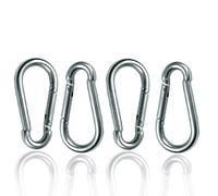 RvPaws Set of 4-3 Inch Stainless Steel 304 Spring, Snap, Link, Hook, Clip Carabiner-Keychain, Keyring/Camping/Fishing/Traveling/Hiking/Dog Leash