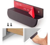 RVPEKUPE 2-Pack Under Cabinet Foot Pull with Adhesive and Screws, Hands Free Toe Foot Pull Opener for Kitchen Trash Cabinet Drawer, 4 Inch (Matte Black)