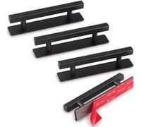 RVPEKUPE Self Adhesive Cabinet Door Handles 6" Matte Black 4-Pack