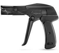 RVR Zip Tie Install Tool - Powerful Tension with Built-in Flush Cutter, All Metal, Adjustable, Comfort Grip, Spring Loaded Lightweight Cable Tie Gun, 6" for Nylon Ties up to 1/4”- Black