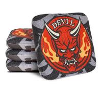 RVRAYS Cornhole Bags Set Regulation Professional Cornhore Bags Slick and Stick Bean Bags for Cornhole Game Changer Cornhole Bags with Storage Bags Demon Red