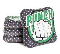 RVRAYS Cornhole Bags Set Regulation Professional Cornhore Bags Slick and Stick Bean Bags for Cornhole Game Changer Cornhole Bags with Storage Bags Punch Green