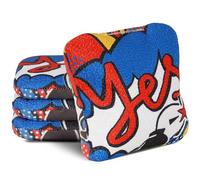 RVRAYS Cornhole Bags Set Regulation Professional Cornhore Bags Slick and Stick Bean Bags for Cornhole Game Changer Cornhole Bags with Storage Bags Yes Blue