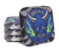 RVRAYS Cornhole Bags Set Regulation Professional Cornhore Bags Slick and Stick Bean Bags for Cornhole Game Changer Cornhole Bags with Storage Bags Demon Blue