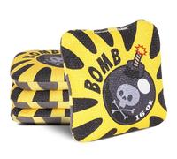 RVRAYS Cornhole Bags Set Regulation Professional Cornhore Bags Slick and Stick Bean Bags for Cornhole Game Changer Cornhole Bags with Storage Bags Bomb Yellow