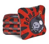 RVRAYS Cornhole Bags Set Regulation Professional Cornhore Bags Slick and Stick Bean Bags for Cornhole Game Changer Cornhole Bags with Storage Bags Bomb Red