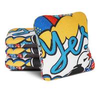 RVRAYS Cornhole Bags Set Regulation Professional Cornhore Bags Slick and Stick Bean Bags for Cornhole Game Changer Cornhole Bags with Storage Bags Yes Yellow