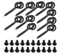 RvSky 10PCS Bait Screws, Fishing Lure Eyelet Screws, 20 PCS Circular Stop Blocks, Keep the Hook Stable, Easy Use, Lightweight and Compact, Durable(black)