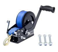 RVSNAIL 3500LBS Heavy Duty Boat Trailer Winch with 32FT Strap, 2-Way Ratchet, 4:1/8:1 Gear Trailer Winch, Portable Hand Crank for Boat, Truck, Trailer, RV, ATV, Jet Ski