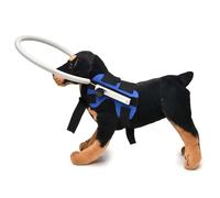 RVUEM Anti Collision Circle for Blind and Poor Vision Dogs, Blind Dog Harness Guiding Device, Pet Bumper Guards, Lightweight, Unhindered Mobility, High Comfort,Blue 1.0,M