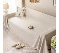 RVUEM Beige,180 * 340cm, Throws for Sofas, Large Sofa Throw Blanket, Herringbone Chenille Tassels Blankets for Bed, Settees Chair Slipcover, Anti Scratch Couch Cover, 1 2 3 4 Seater