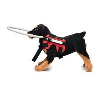 RVUEM Blind Dog Bumper Guards, Blind Pet Adjustable Anti-Collision Circle, Easy Fixation Pet Harness Guiding Device, for Blind and Poor Vision Dogs,Red 1.0,S