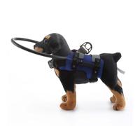 RVUEM Blind Dog Bumper Guards, Blind Pet Adjustable Anti-Collision Circle, Easy Fixation Pet Harness Guiding Device, for Blind and Poor Vision Dogs,Blue 3.0,S