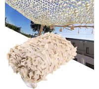 RVUEM Camouflage Net, Party Decorations Parasol, Sun Protection Nets, Privacy Screen Nets, for Garden Fence, Woodland, Wild Camping, Forest Landscape, Car Cover, Camp,Beige,8x14m