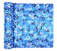 RVUEM Camouflage Net, Party Decorations Parasol, Sun Protection Nets, Privacy Screen Nets, for Garden Fence, Woodland, Wild Camping, Forest Landscape, Car Cover, Camp,Blue,7x9m
