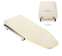 RVUEM Foldable Ironing Station in Cabinet, Retractable Ironing Board, 180° Swivel Pull Out Ironing Board, with Removable Cover, Space Saving, for Home, Apartment,Beige