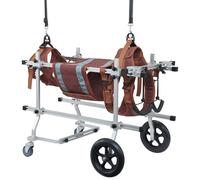 RVUEM Medium and Large Dog Wheelchairs, 4-Wheeled Dog Disability Assistance Vehicles, Pet Rehabilitation Training, Light Weight Dog Stroller, Aluminum,Grey,L