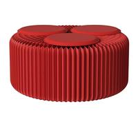 RVUEM Paper Folding Stool, Accordion Folding Craft Bench, Shoe Change Stool, Kraft Paper, Versatile Seating, for Living Room, Coffee Bar, Entrance Hall,Red,H:30cm 3 seats