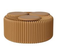 RVUEM Paper Folding Stool, Accordion Folding Craft Bench, Shoe Change Stool, Kraft Paper, Versatile Seating, for Living Room, Coffee Bar, Entrance Hall,Brown,H:30cm 3 seats