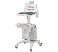 RVUEM Rolling Medical Cart, Mobile Workstation, Portable Moving Desk on Wheels, with Scanning Handle Brackets & Hidden Drawers, Ideal for Hospital Dental Clinic Office