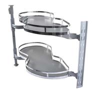 RVUEM Swing Blind Corner Cabinet Pull Out Organizer, 2-Shelf Deep Corner Kitchen Cabinet Slide Out Organizer, Swing Tray, with Soft Close, for 90cm Width Blind Cabinet,Right pull out+Non slip mat