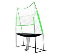 RVUEM Volleyball Training Equipment, Volleyball Practice Net System, 11x8 ft, Portable Volleyball Net, with Adjustable Height and Ball Return, for Hitting Serving Passing Practice,Green