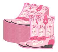 RVXHUA Pink Cowgirl Boot Napkins - 100PCS Girls Western Party Napkins, Cowboy Baby Shower & Bachelorette Decorations, Rodeo Cowgirl Birthday Table Supplies