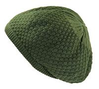 RW 100% Cotton Classic Slouchy Rasta Beanie - green - One size
