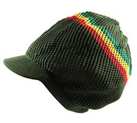 RW 100% Cotton Mesh Rasta Light Weight Slouchy Beanie Visor - - One size