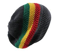 RW Knitted Slochy Cotton Classic Rasta Beanie - - One size