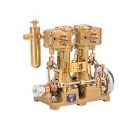 RW-L2 Mini V-Shape 2-Cylinder Stirling Engine Model, Mini Hot Air Stirling External Combustion Engine Motor, Science Collectible Stirling, Physics Experiment Set for Adults, Desktop Decor