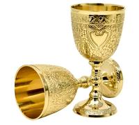 RW REPLICA WAREHOUSE Chalice Goblet Solid Brass Vintage Brass Golden Roman Chalice Cup of King Arthur Drinking Wine Goblet Vintage Wine Cups of King Arthur - Renaissance Medieval Gift