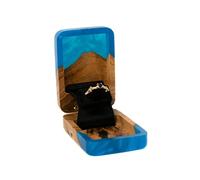 RWA Slim Engagement Ring Box for Proposal - Unique Wedding Ring Holder & Jewelry Display Case - Travel Jewelry Organizer, Ring Bearer Box, Proposal Gift, Wedding Ring Box for Ceremony, FLIP blue
