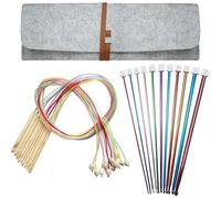 RWAJZAX 12Pcs 3mm-10mm Wood Tunisian Crochet Hook With Cable Beads 11Pcs Aluminum Afghan Knitting Needle 2mm-8mm For Knitting Crochet Hook