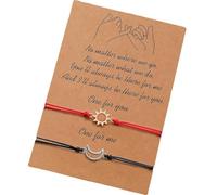 [RWAJZAX] 2 Elegant Sun Moon Couple Bracelets Set Perfect for expressing your love for special occasions such as Valentine's Day CCB Bracelets