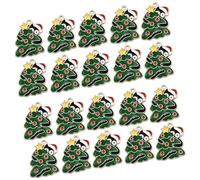 [RWAJZAX] 20pcs Christmas Theme Charms Accessories Set Cartoon Cat Shape Pendant Metal Charms Pack for Necklace and Jewelry Supplies