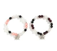 [RWAJZAX] 2PCS Gothic Halloween Spider Bracelet Hip Hop Elastic Beads Bangle for Men Women Jewelry Friendship Couple Aesthetic Party Jewelry